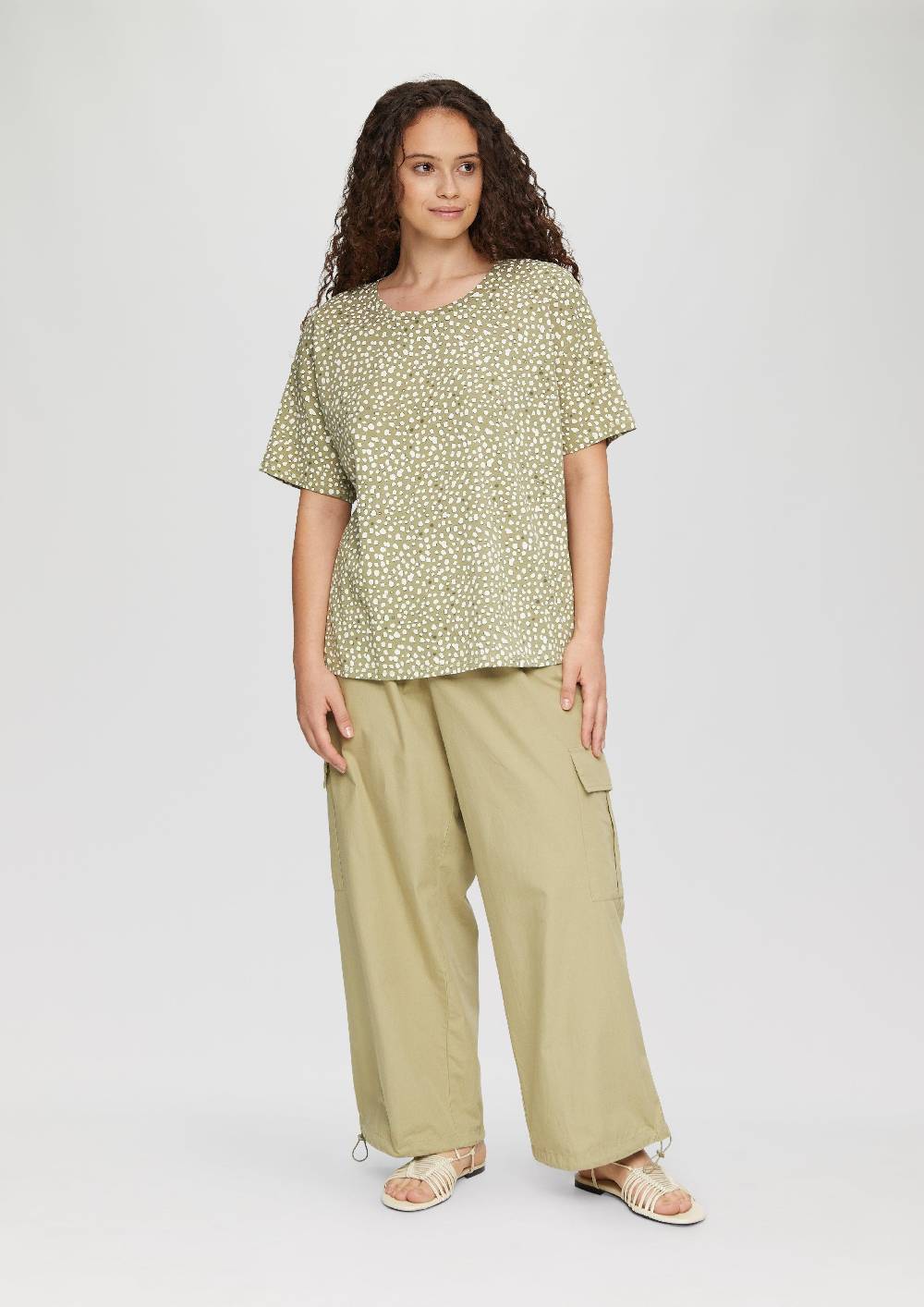 S.Oliver Kurzes Baumwoll-T-Shirt Im Loose Fit Mit All-over-Print