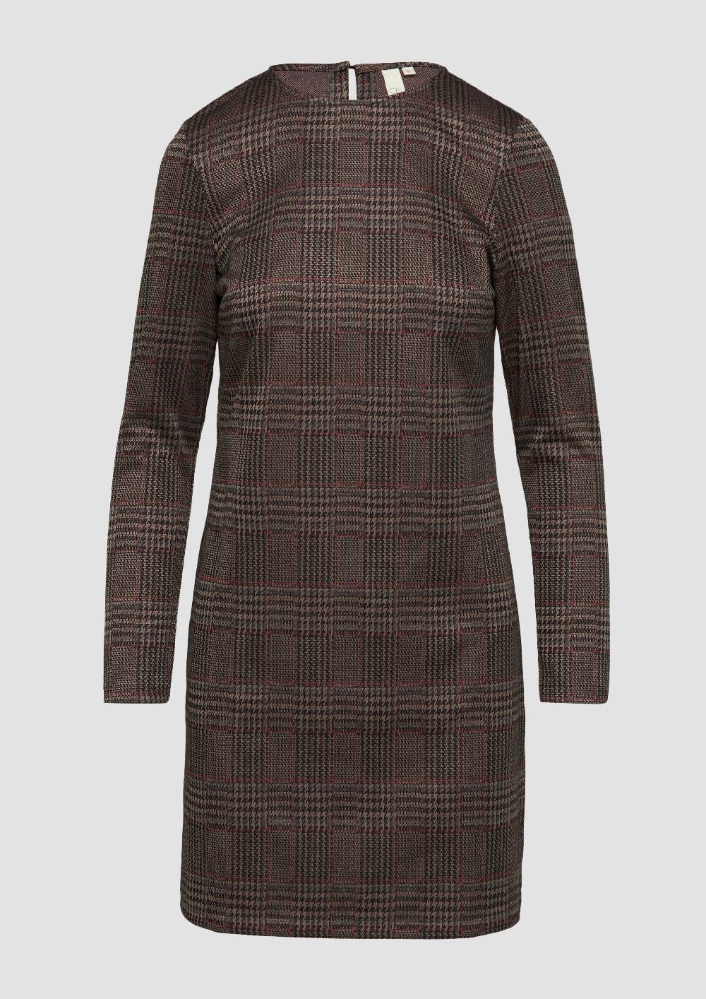 S.Oliver Kurzes Gemustertes Kleid Aus Interlockjersey