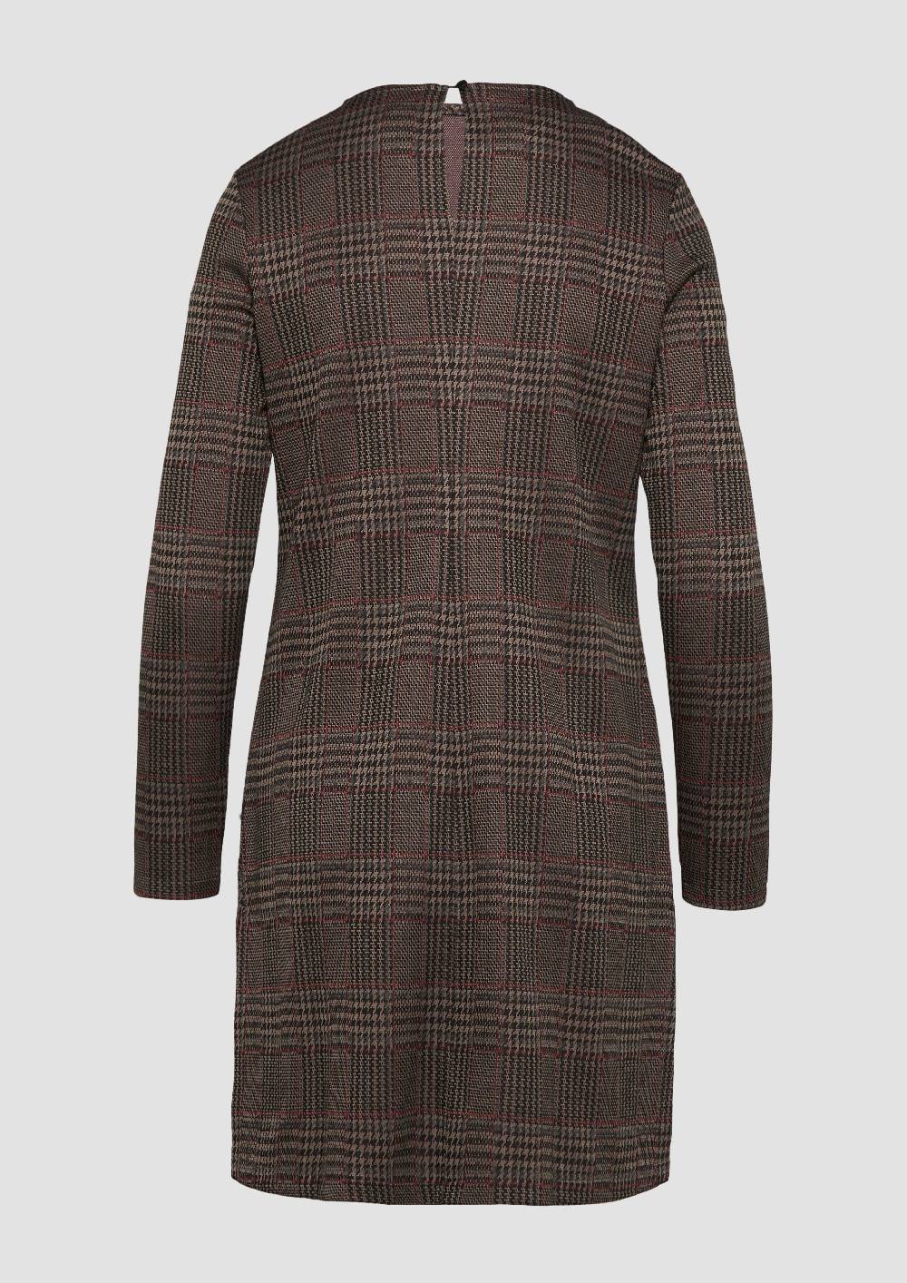 S.Oliver Kurzes Gemustertes Kleid Aus Interlockjersey