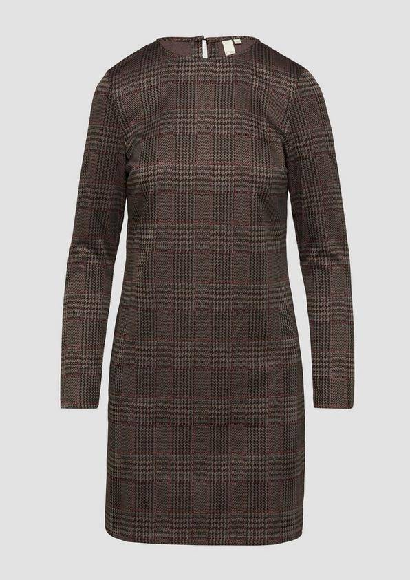 s.Oliver Kurzes gemustertes Kleid aus Interlockjersey