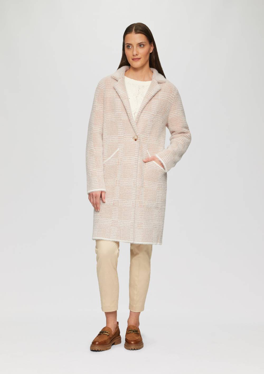 S.Oliver Kuscheliger Strickmantel In Jacquard-Optik