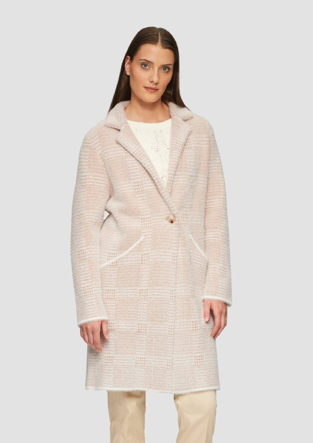 S.Oliver Kuscheliger Strickmantel In Jacquard-Optik