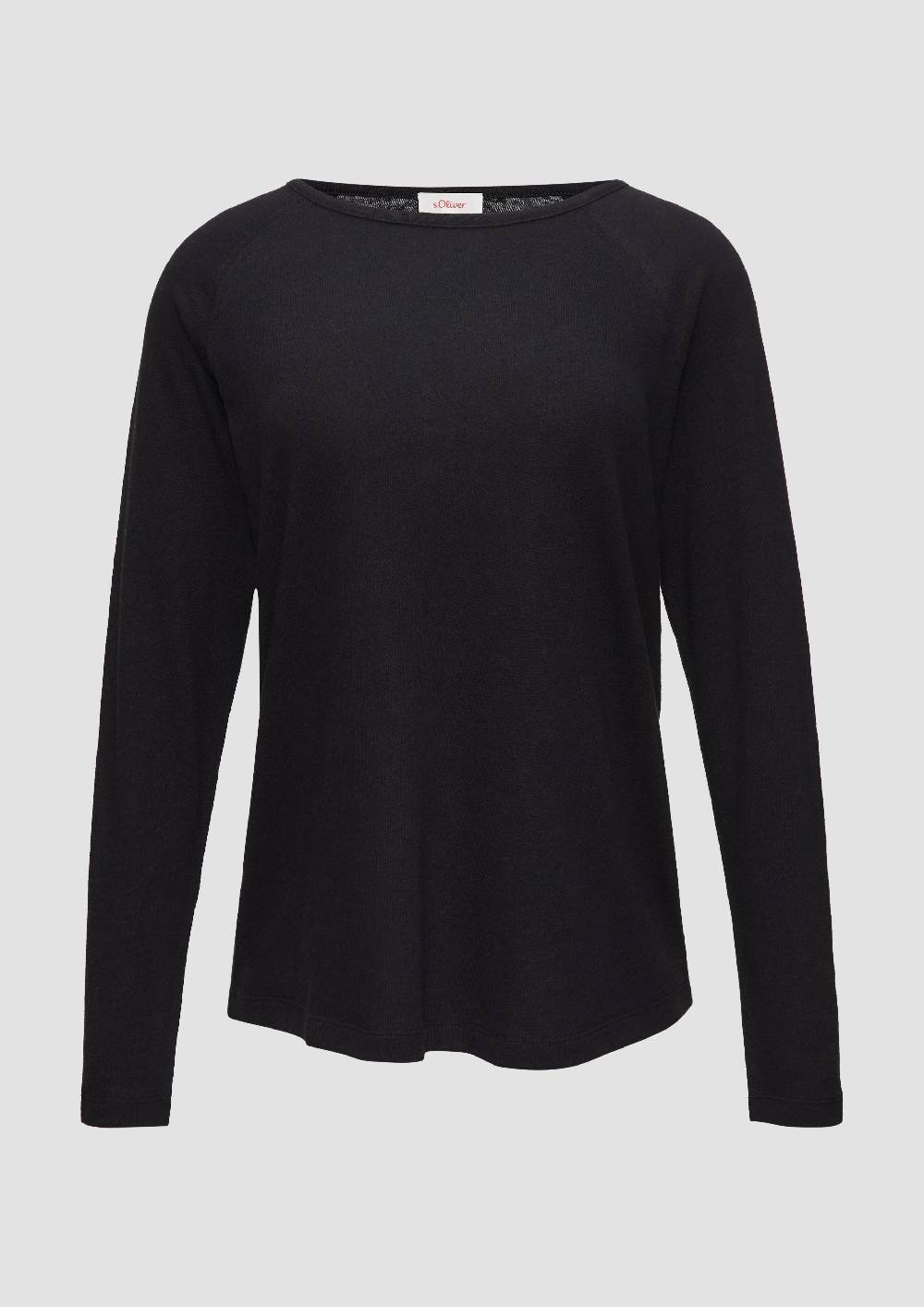 S.Oliver Langarmshirt Mit Flammgarnstruktur Und Raglanärmeln