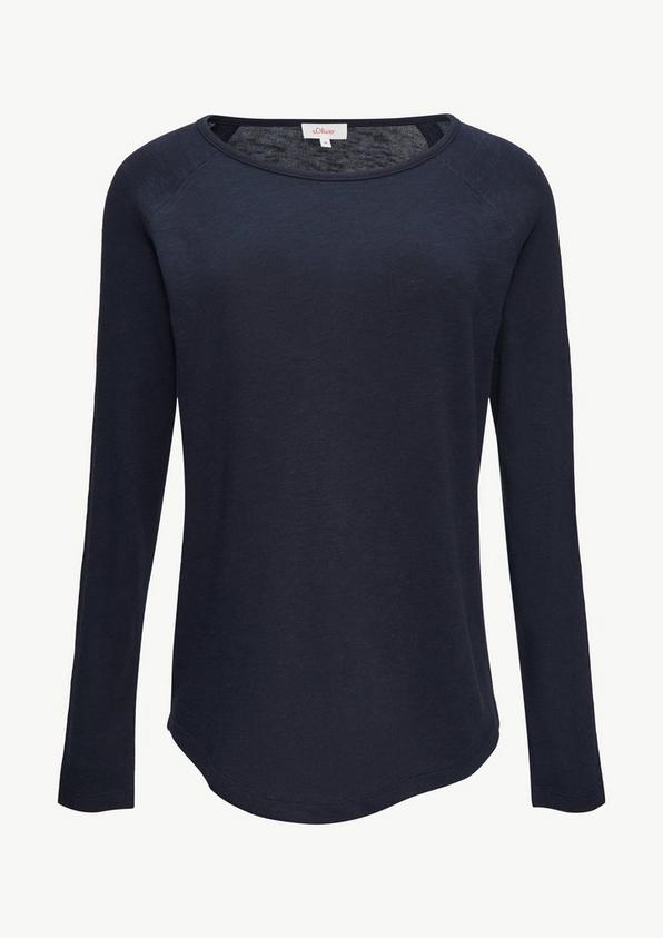 s.Oliver Langarmshirt mit Flammgarnstruktur und Raglanärmeln