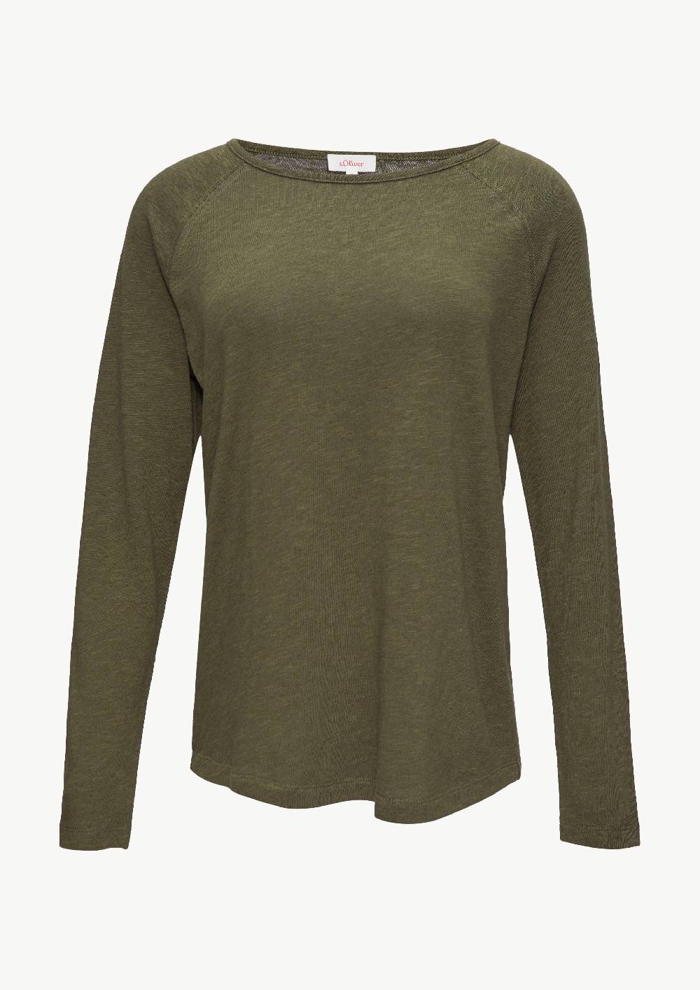 S.Oliver Langarmshirt Mit Flammgarnstruktur Und Raglanärmeln