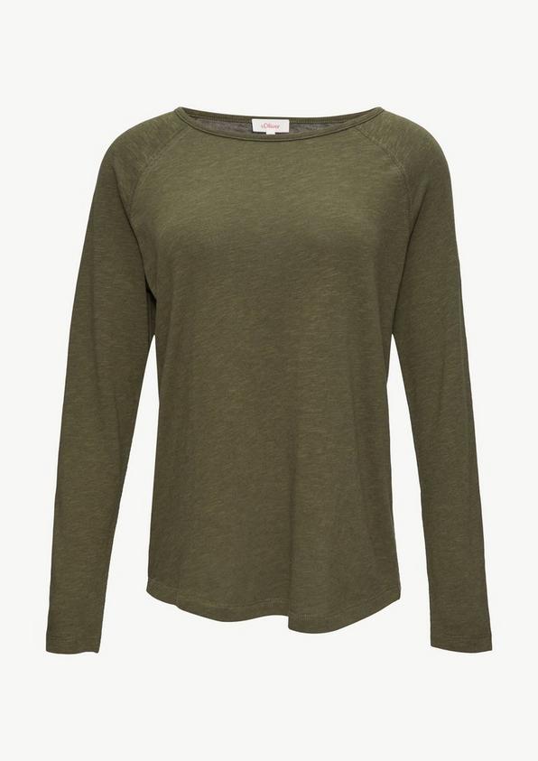s.Oliver Langarmshirt mit Flammgarnstruktur und Raglanärmeln