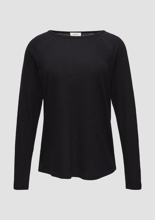 s.Oliver Langarmshirt mit Flammgarnstruktur und Raglanärmeln