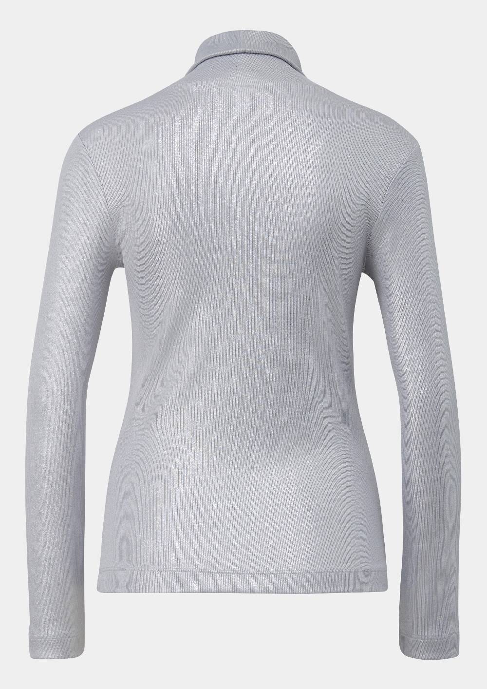 S.Oliver Langarmshirt Mit Silber-Coating Im Slim Fit