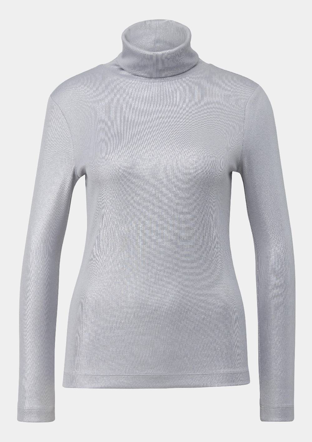 S.Oliver Langarmshirt Mit Silber-Coating Im Slim Fit