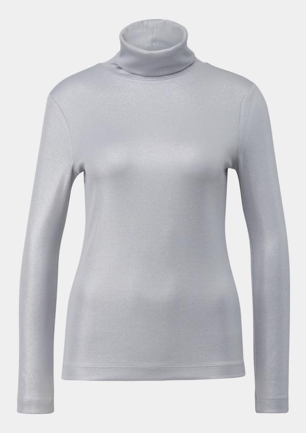 s.Oliver Langarmshirt mit Silber-Coating im Slim Fit