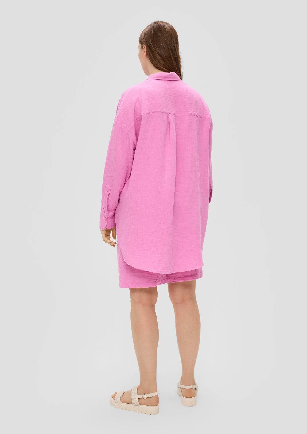 S.Oliver Lange Hemdbluse Aus Baumwolle Im Relaxed Fit