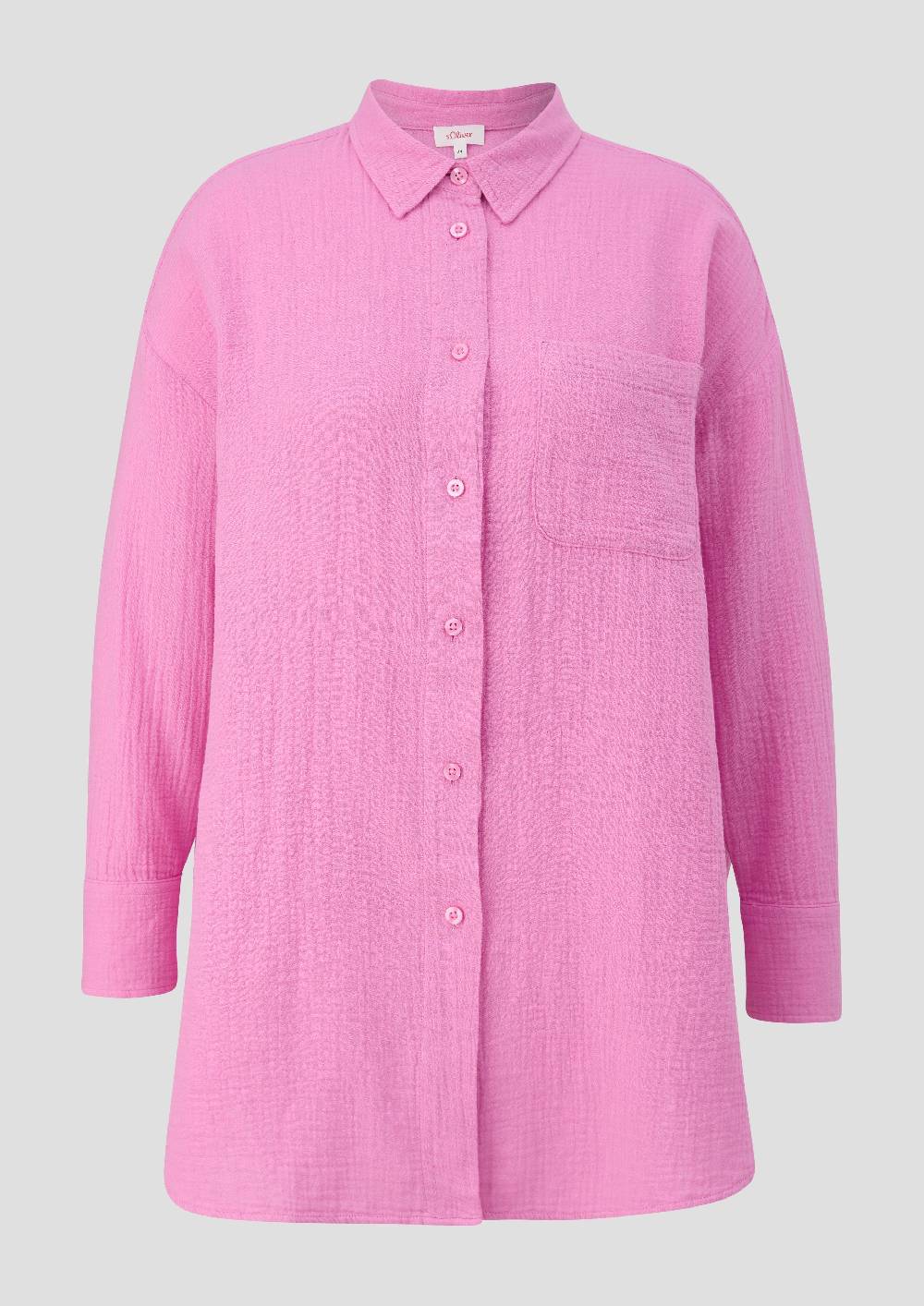 S.Oliver Lange Hemdbluse Aus Baumwolle Im Relaxed Fit