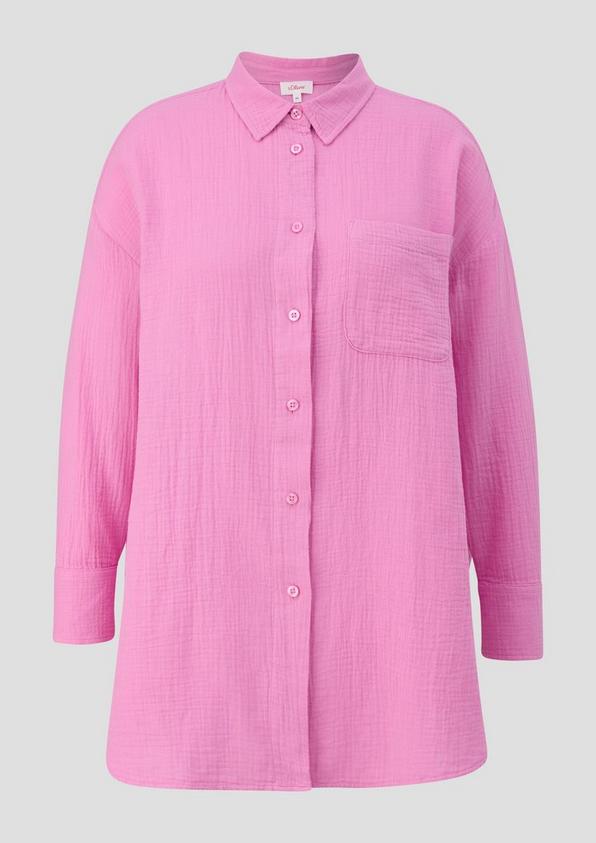 s.Oliver Lange Hemdbluse aus Baumwolle im Relaxed Fit