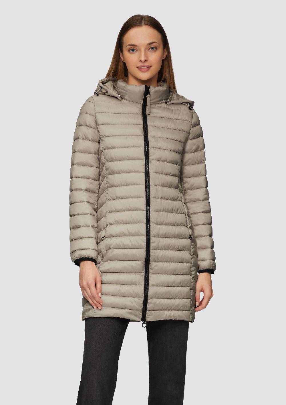 S.Oliver Lange Steppjacke Mit Abnehmbarer Kapuze Im Slim Fit