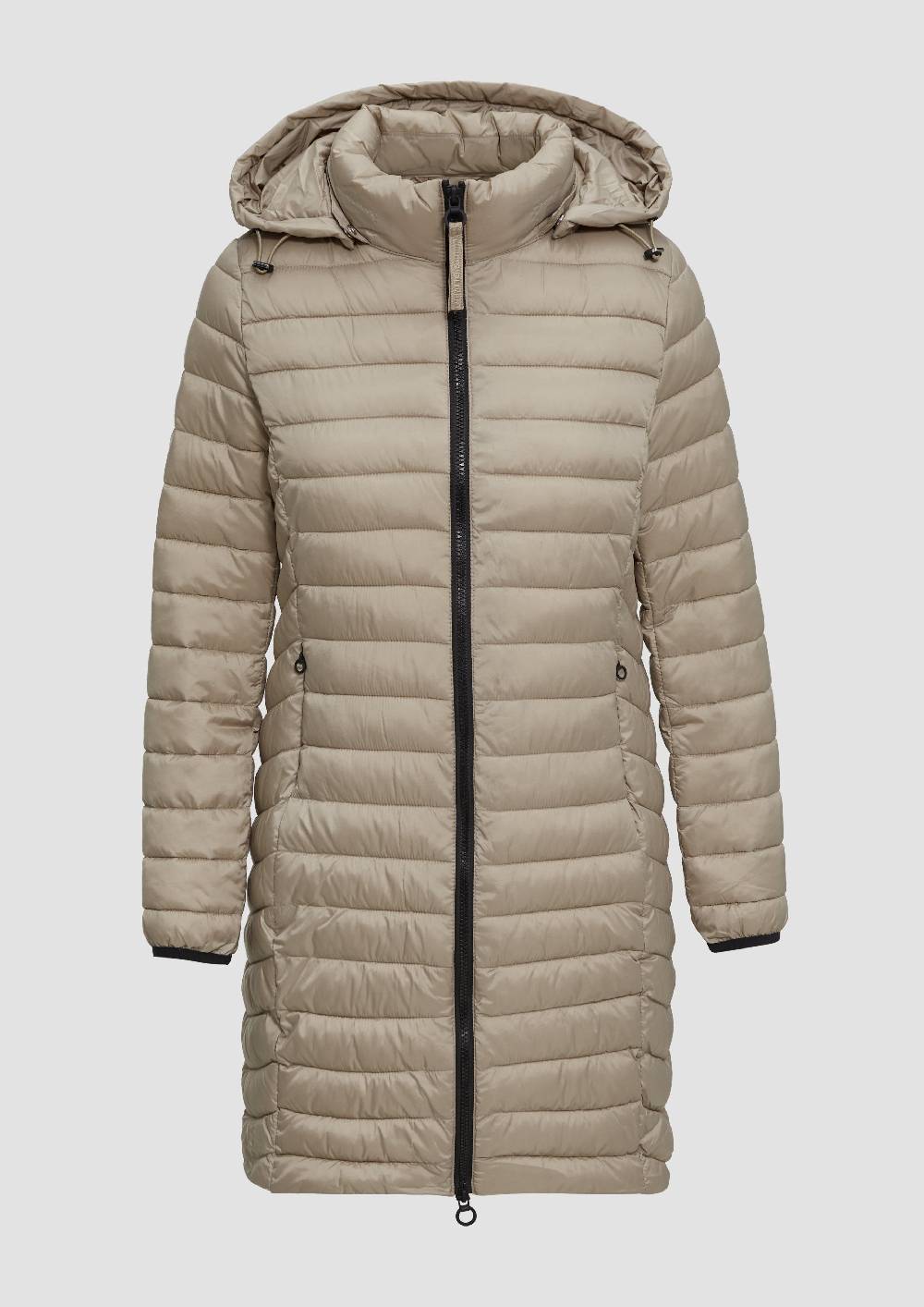 S.Oliver Lange Steppjacke Mit Abnehmbarer Kapuze Im Slim Fit