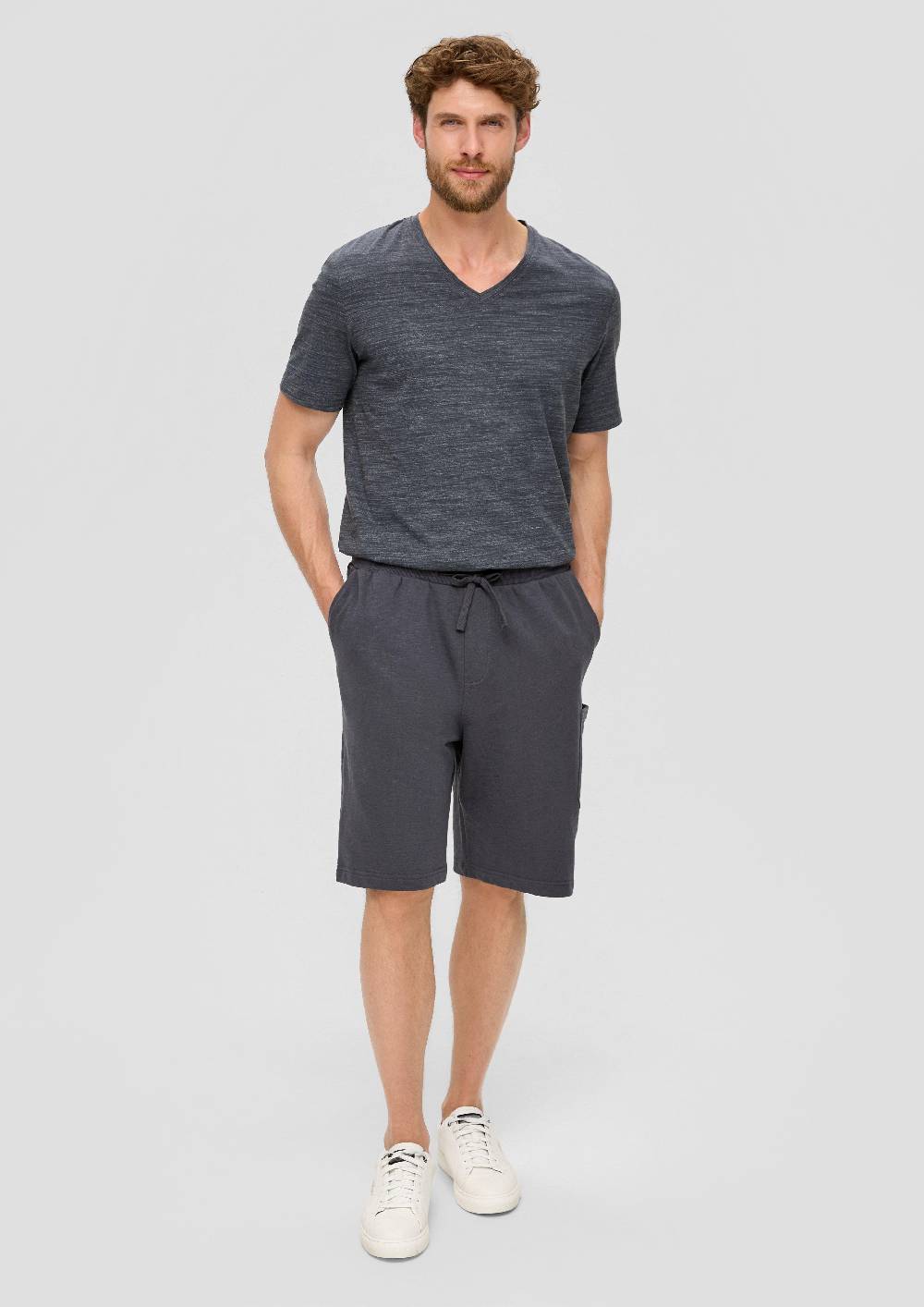 S.Oliver Lässige Sweatshorts Aus Flammgarn Mit Cargotasche