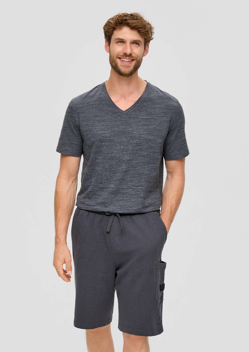 S.Oliver Lässige Sweatshorts Aus Flammgarn Mit Cargotasche