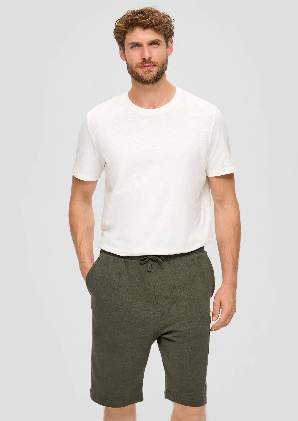 S.Oliver Lässige Sweatshorts Aus Flammgarn Mit Cargotasche