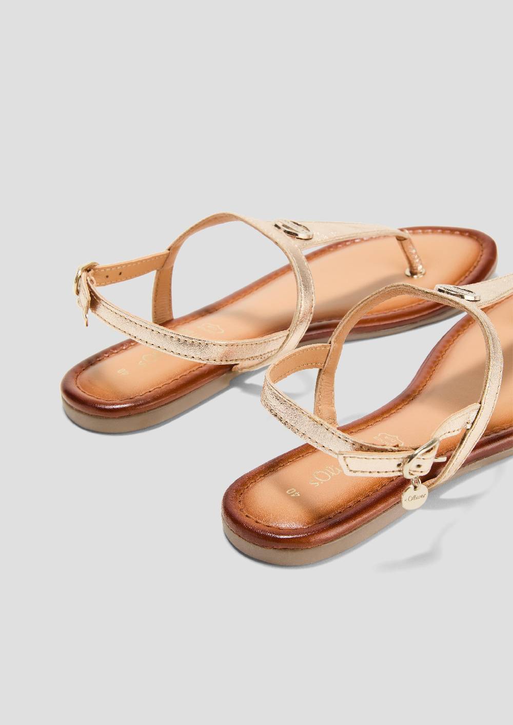 S.Oliver Leder-Sandalen Mit Riemchen Und Logo-Detail