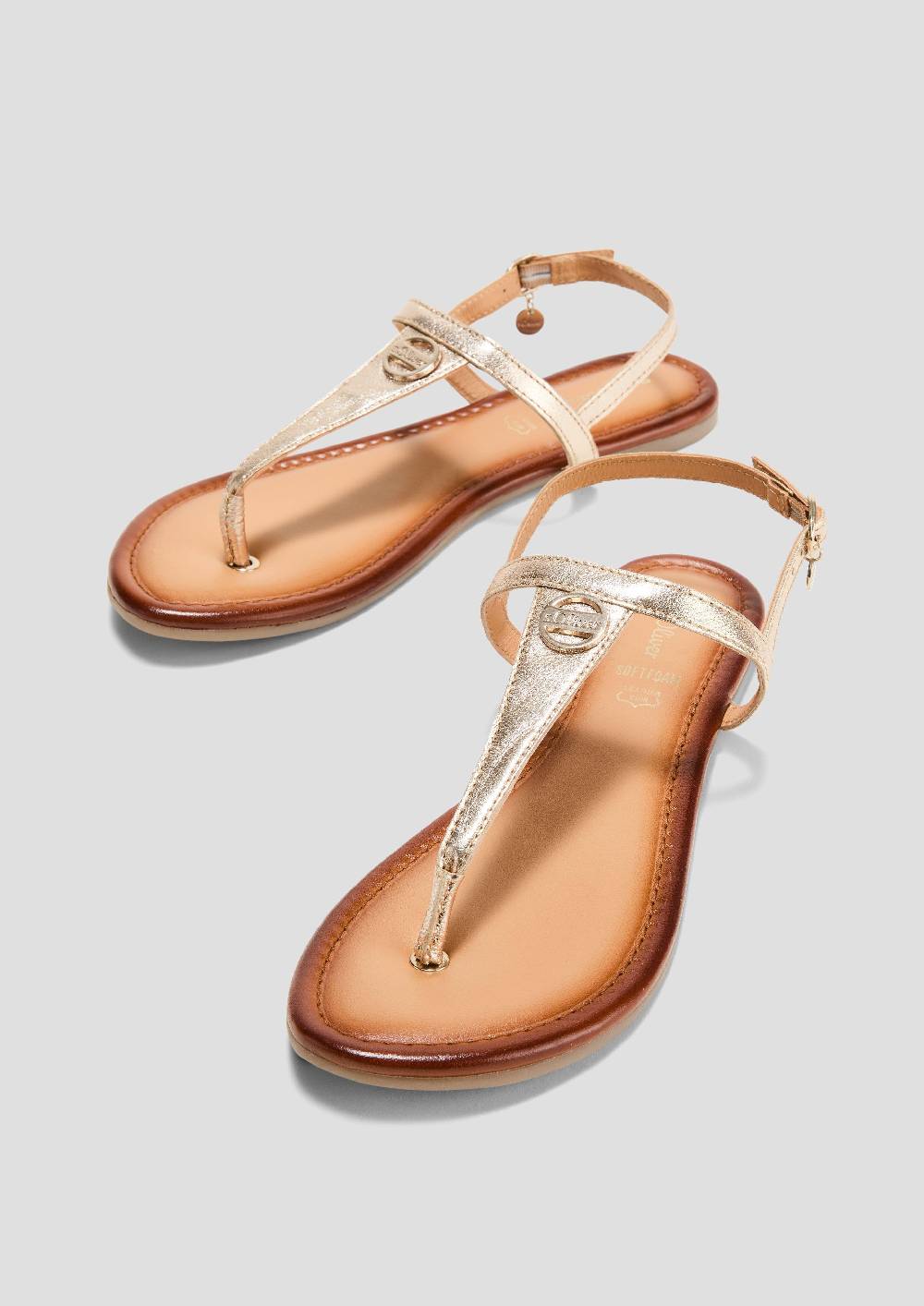 S.Oliver Leder-Sandalen Mit Riemchen Und Logo-Detail