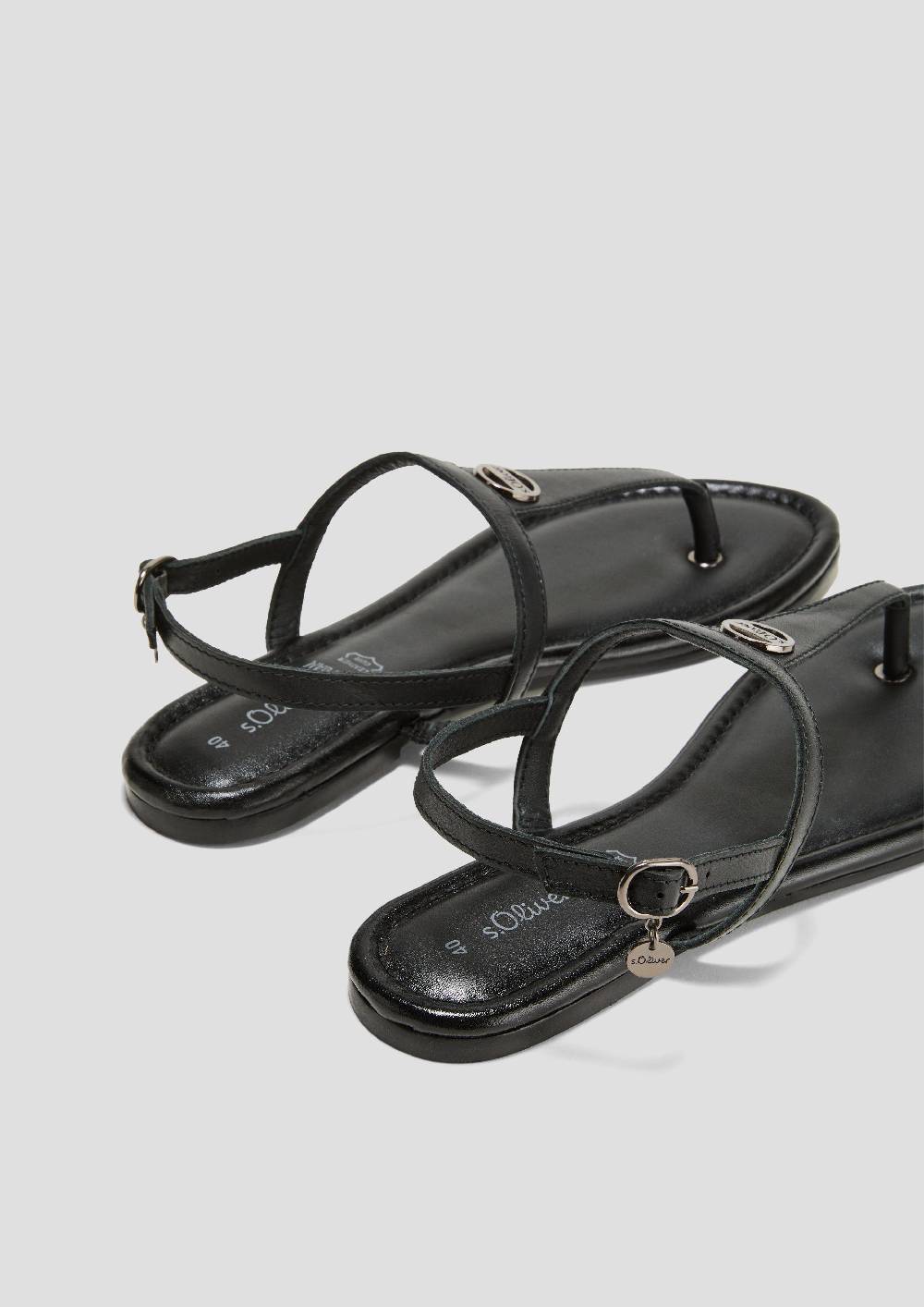 S.Oliver Leder-Sandalen Mit Riemchen Und Logo-Detail