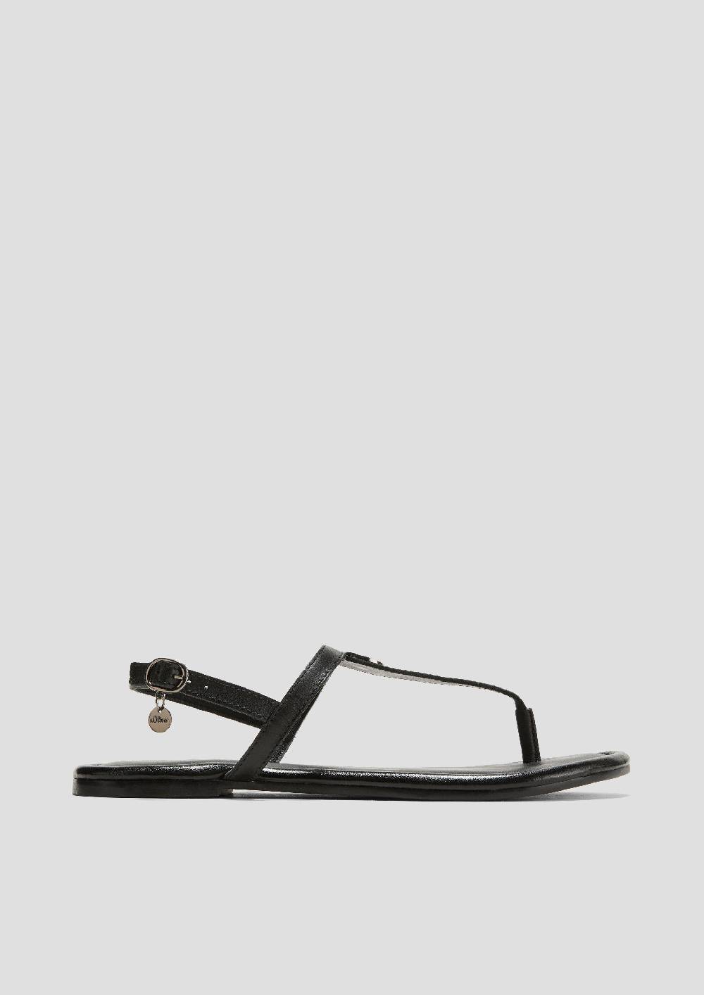 S.Oliver Leder-Sandalen Mit Riemchen Und Logo-Detail