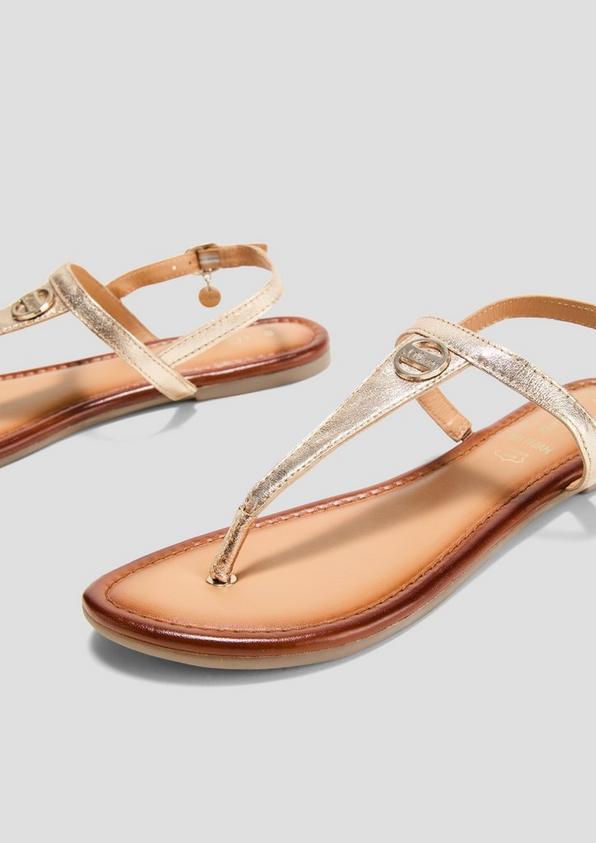 s.Oliver Leder-Sandalen mit Riemchen und Logo-Detail