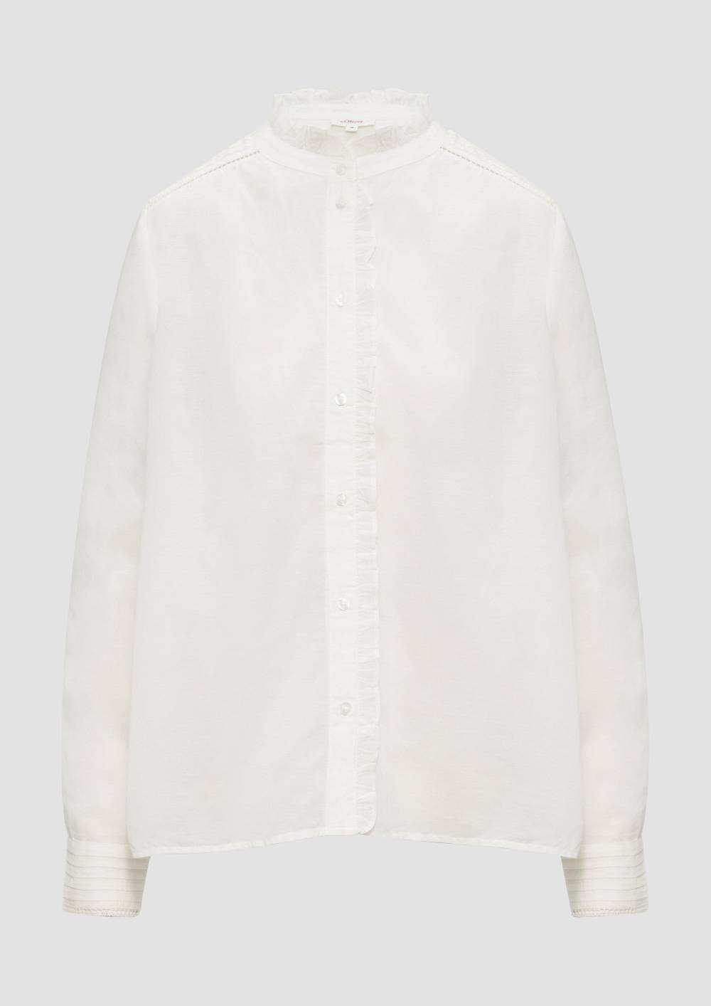 S.Oliver Leicht Transparente Bluse Mit Rüschen-Details