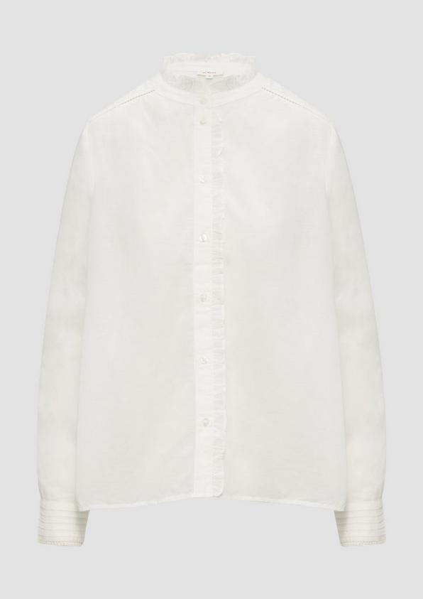 s.Oliver Leicht transparente Bluse mit Rüschen-Details