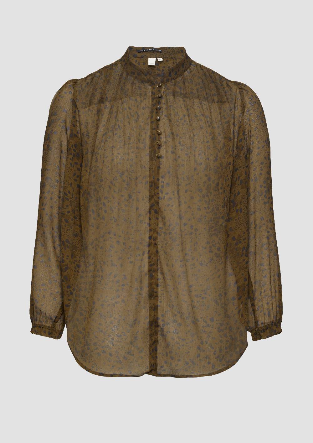 S.Oliver Leicht Transparente Chiffonbluse Mit Puffärmeln