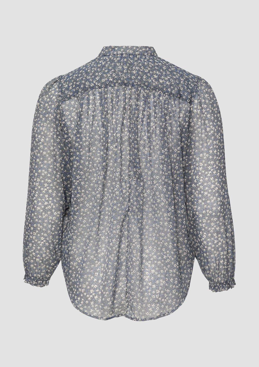 S.Oliver Leicht Transparente Chiffonbluse Mit Puffärmeln