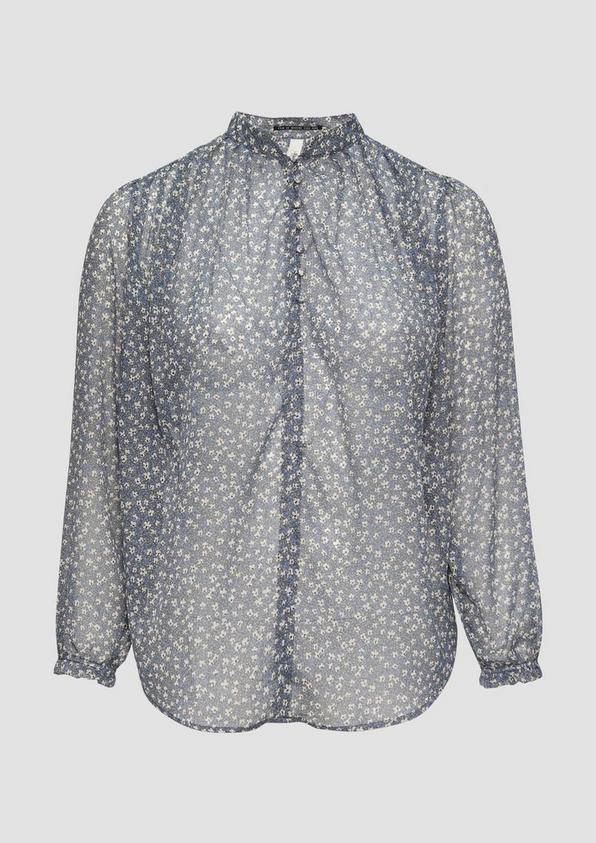 s.Oliver Leicht transparente Chiffonbluse mit Puffärmeln