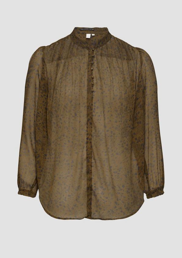 s.Oliver Leicht transparente Chiffonbluse mit Puffärmeln