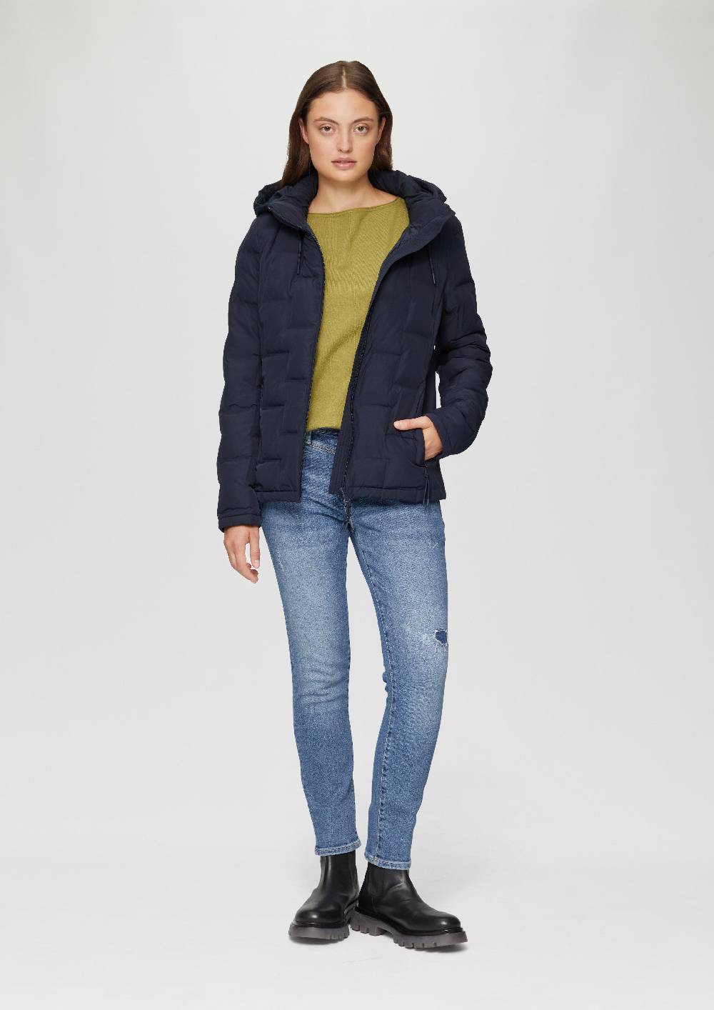 S.Oliver Leicht Wattierte Jacke Im Fabricmix Mit Prägung