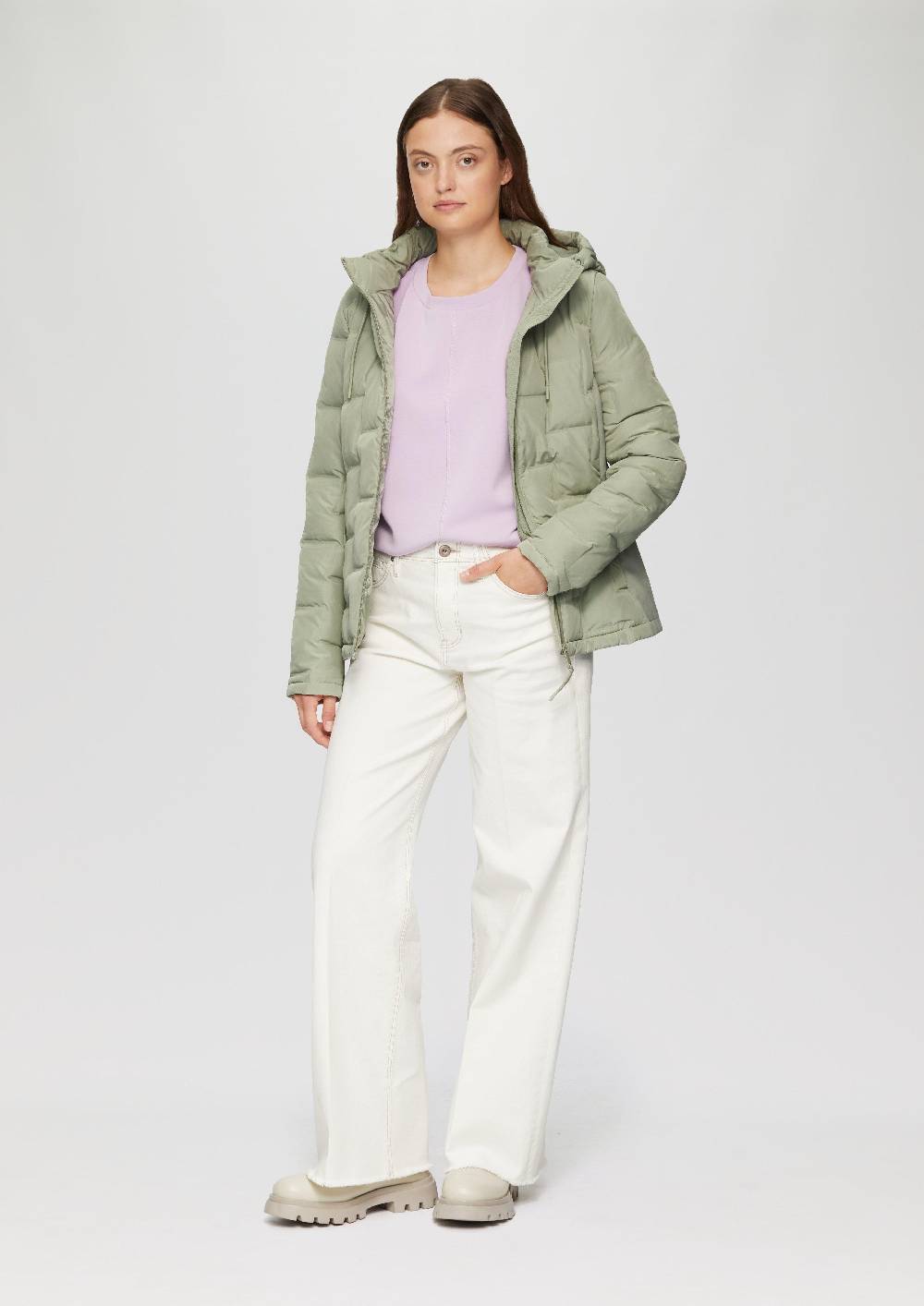 S.Oliver Leicht Wattierte Jacke Im Fabricmix Mit Prägung