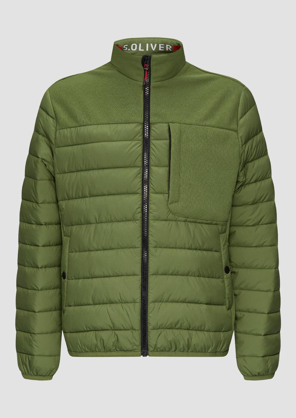 S.Oliver Leichte Steppjacke Im Materialmix Mit Kontrast-Details