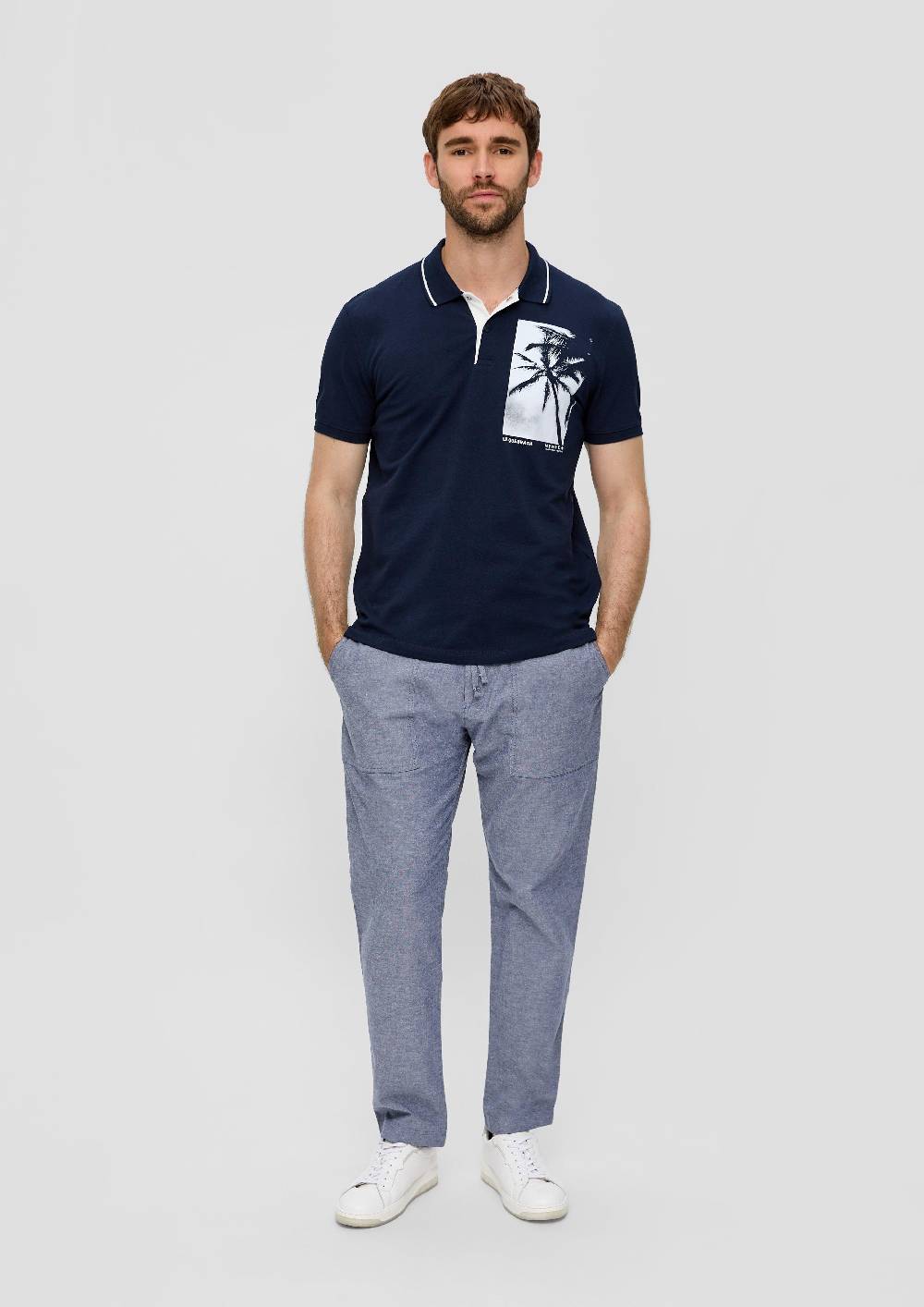 S.Oliver Leinenmix-Chino Im Relaxed Fit Mit Tapered Leg
