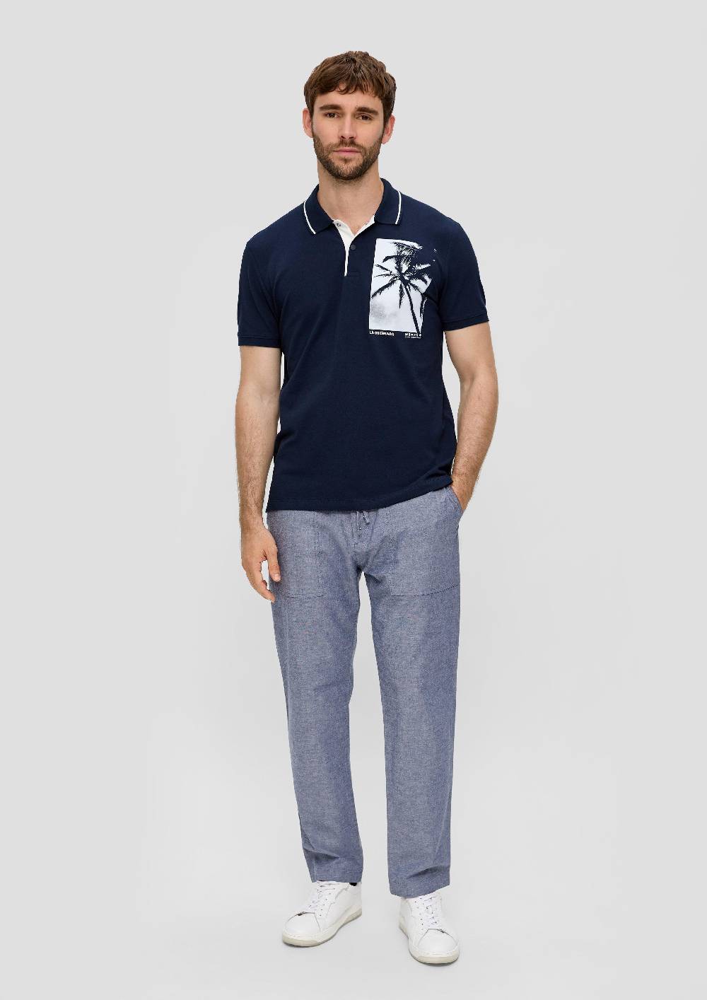 S.Oliver Leinenmix-Chino Im Relaxed Fit Mit Tapered Leg