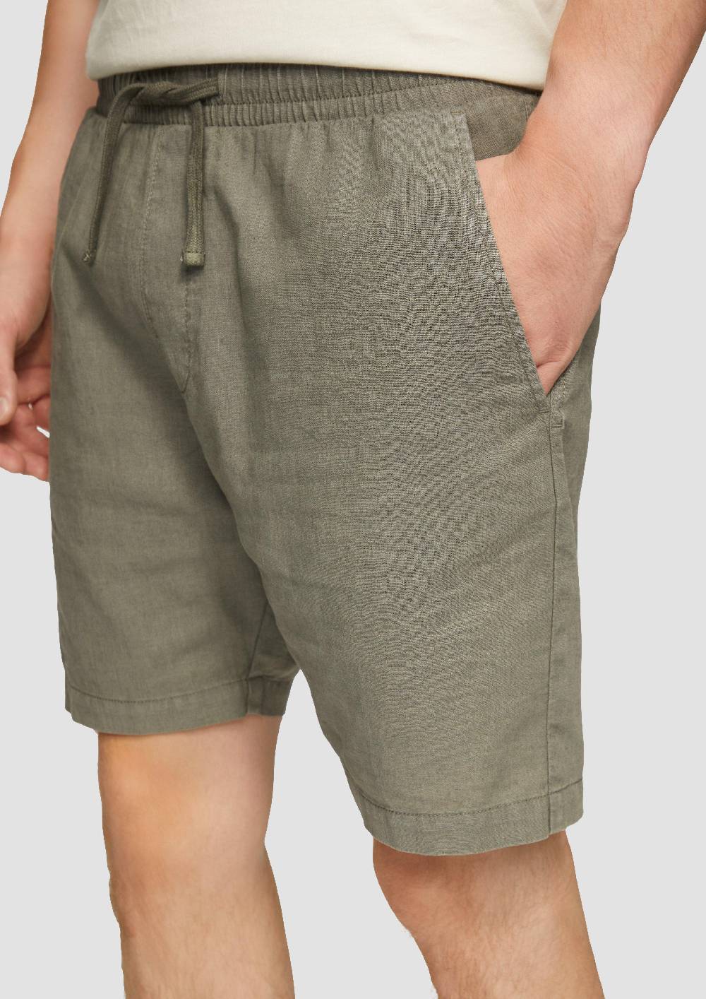 S.Oliver Leinenmix-Shorts Mit Elastikbund Und Garment Dye