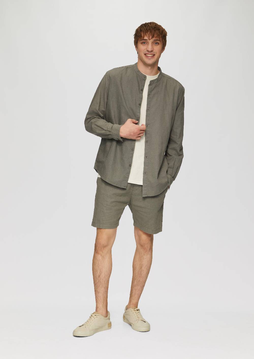 S.Oliver Leinenmix-Shorts Mit Elastikbund Und Garment Dye