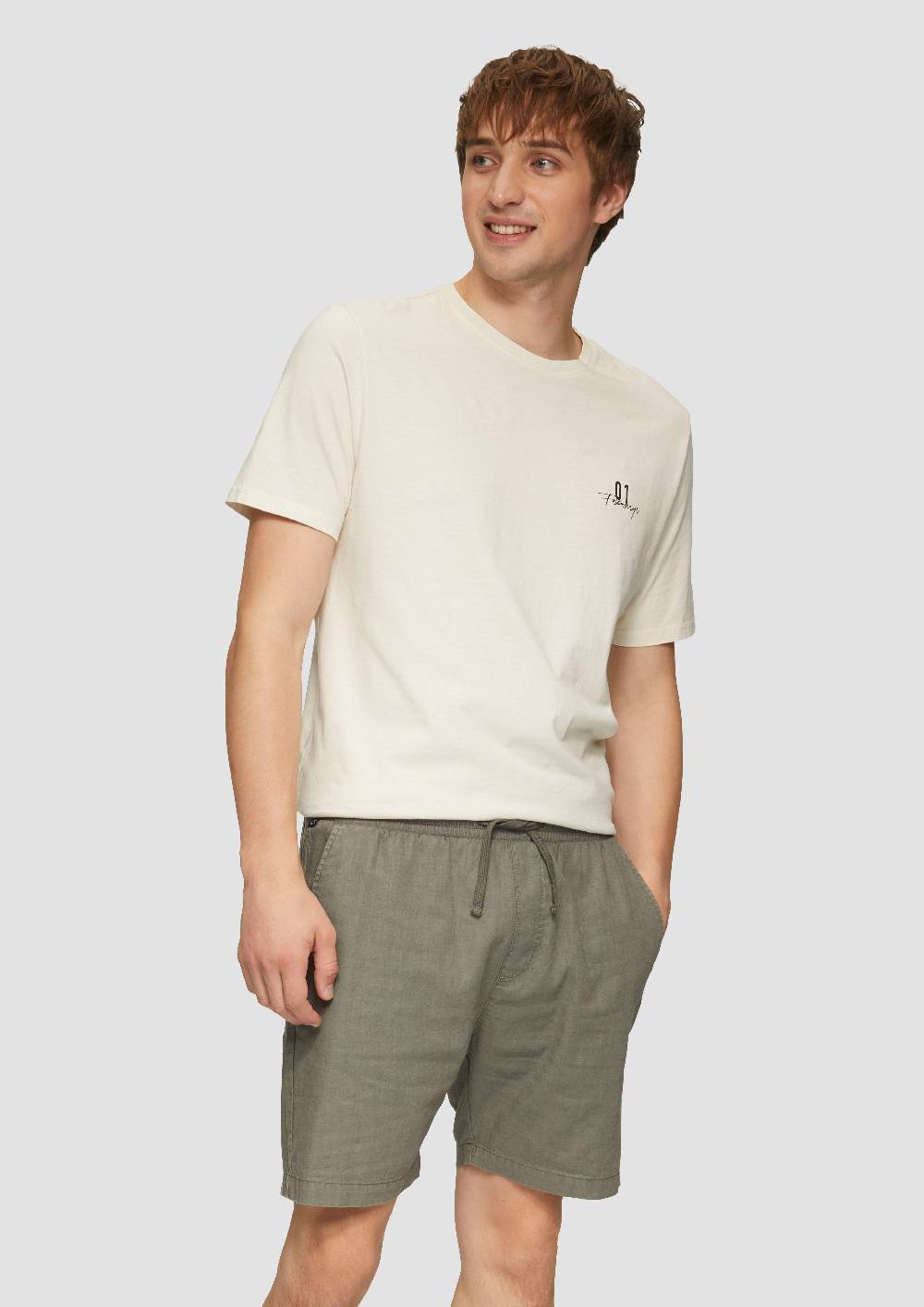 S.Oliver Leinenmix-Shorts Mit Elastikbund Und Garment Dye