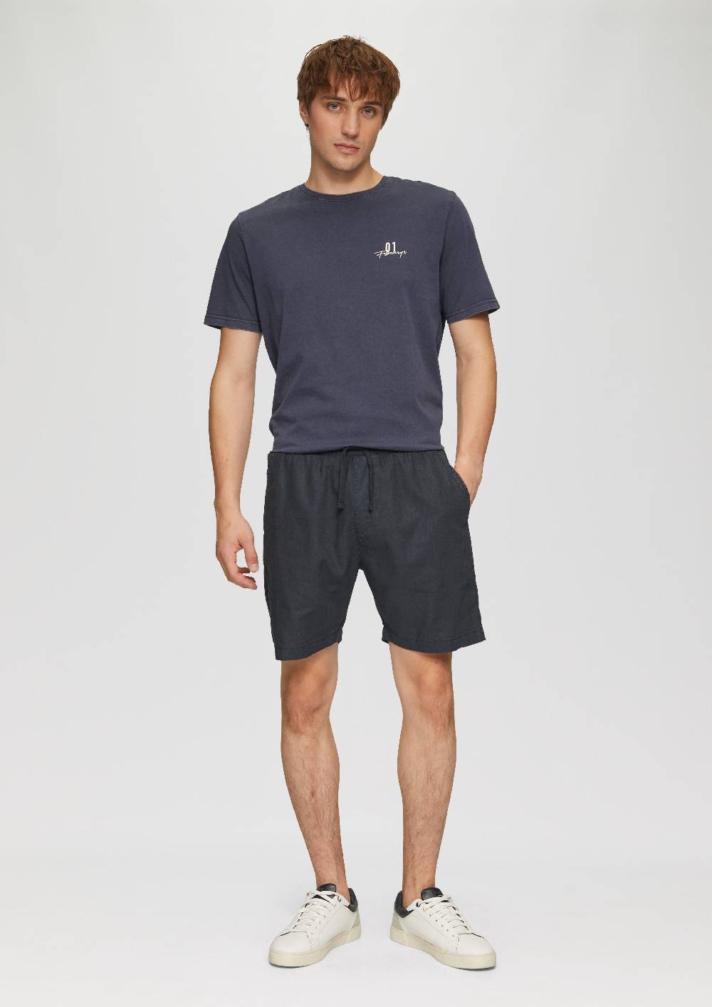 S.Oliver Leinenmix-Shorts Mit Elastikbund Und Garment Dye