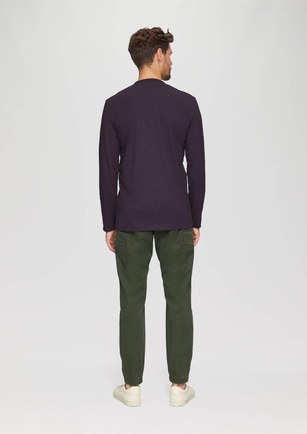 S.Oliver Logo-Shirt Mit Rollkante Und Flammgarnstruktur