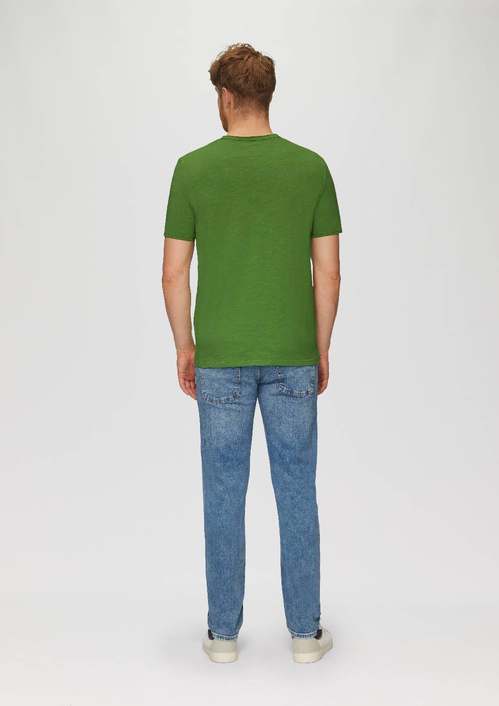 S.Oliver Logo-Shirt Mit Rollkante Und Flammgarnstruktur