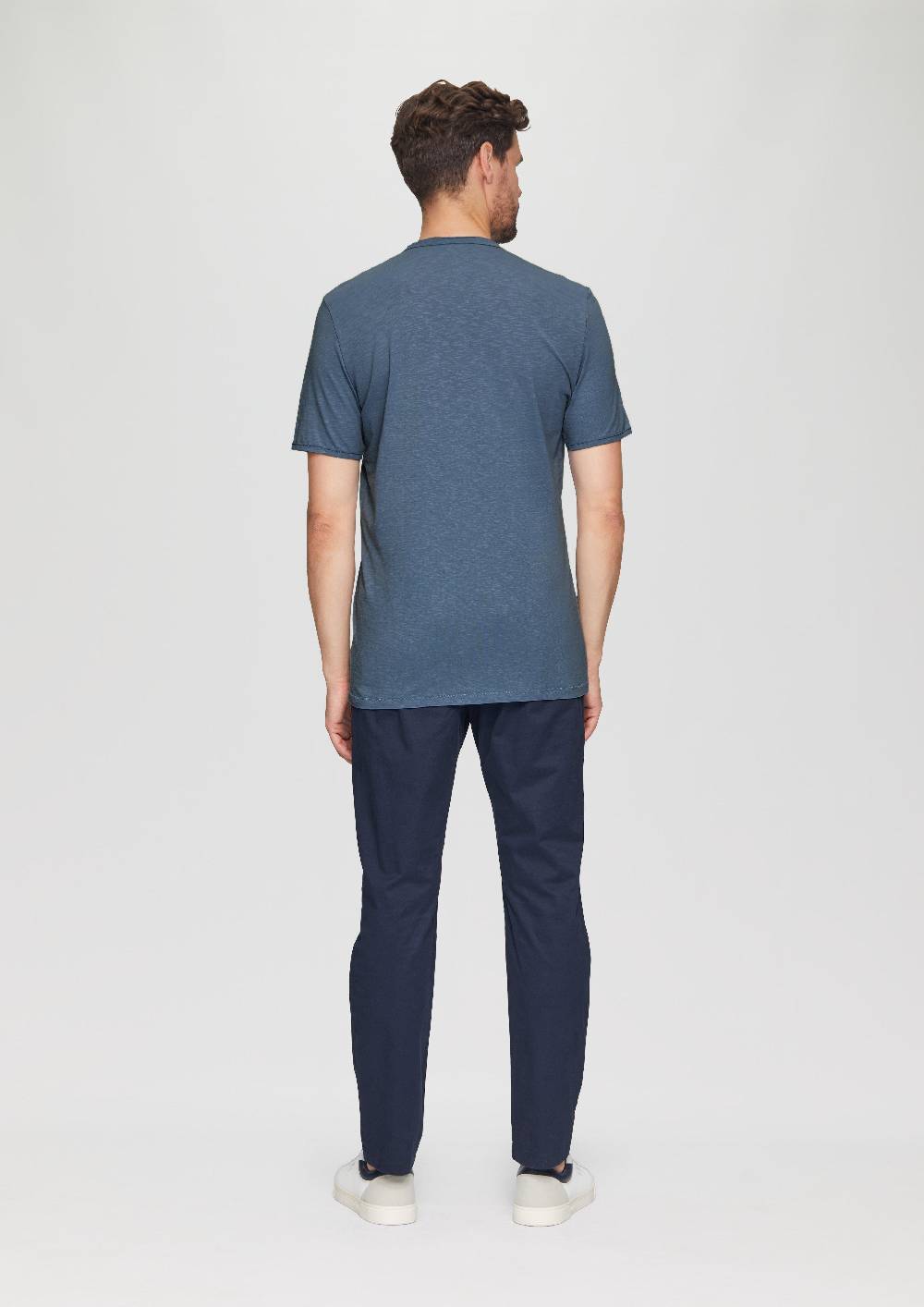 S.Oliver Logo-Shirt Mit Rollkante Und Flammgarnstruktur