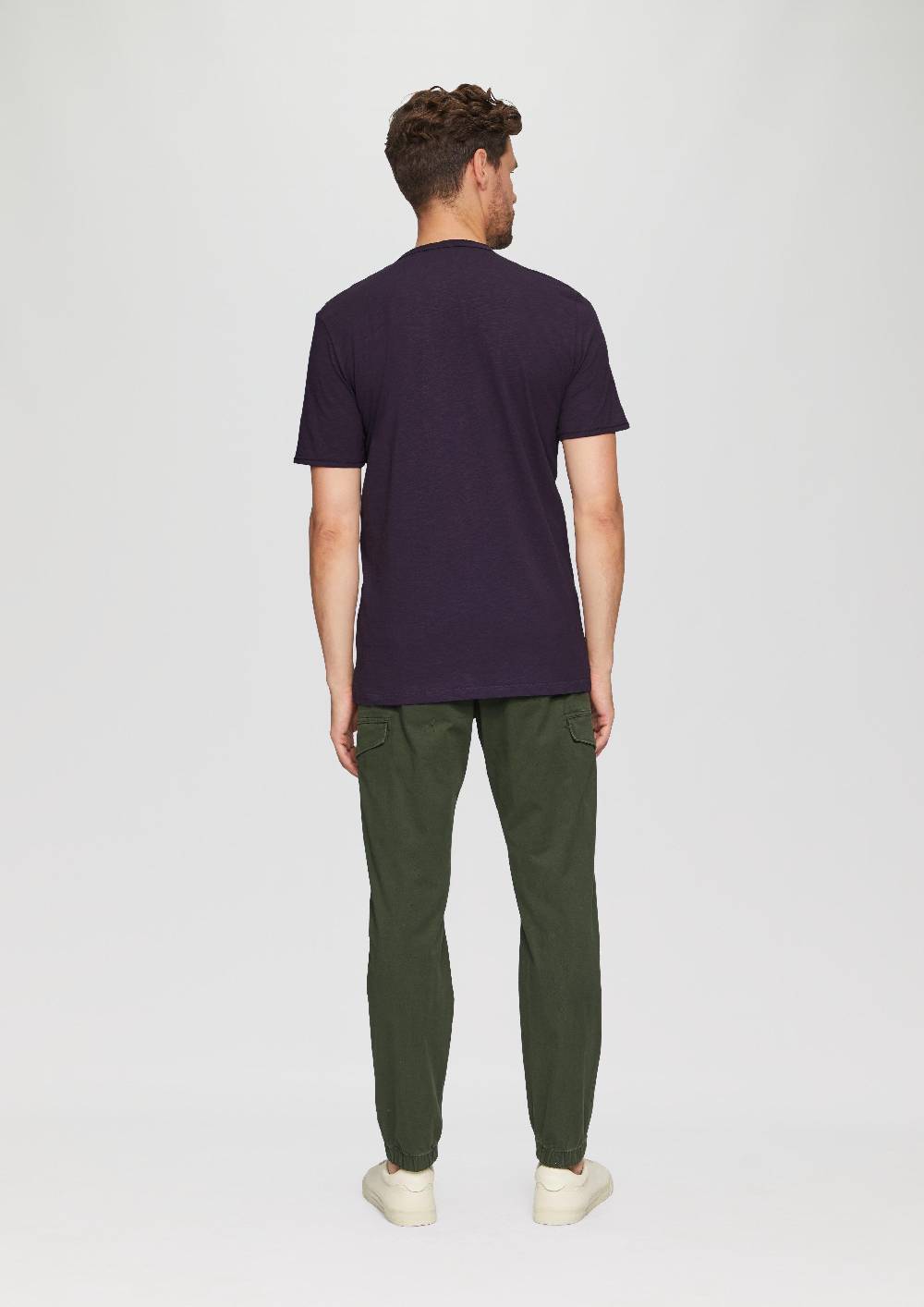 S.Oliver Logo-Shirt Mit Rollkante Und Flammgarnstruktur