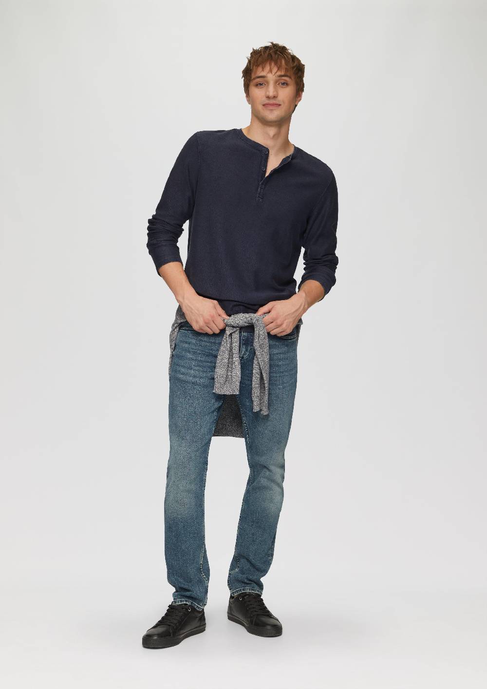 S.Oliver Longsleeve Aus Strukturware Mit Garment Dye