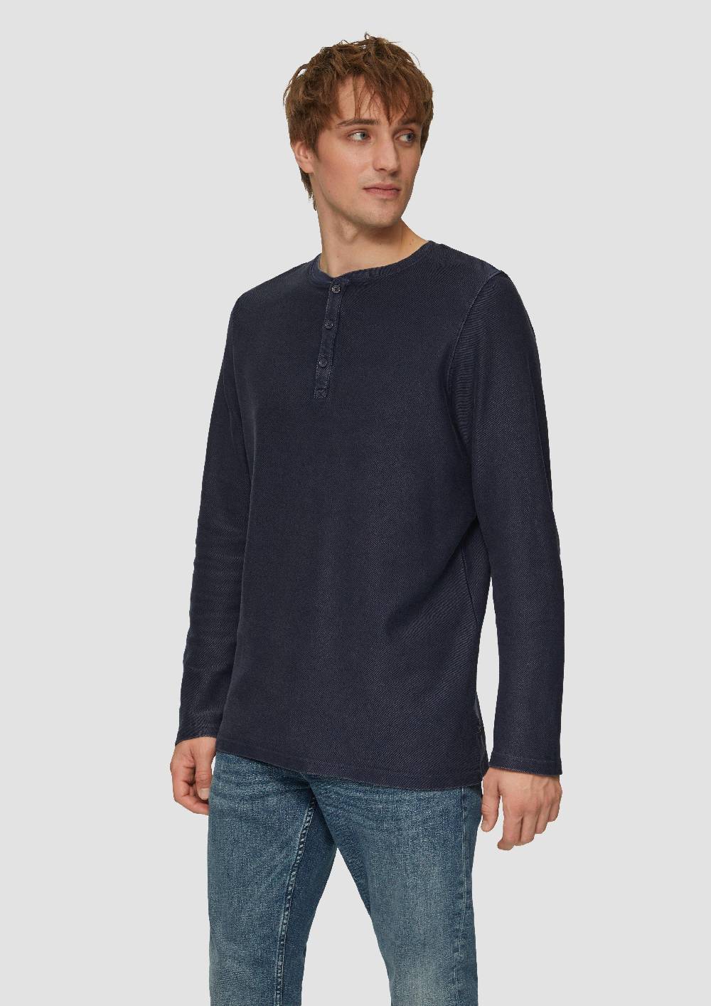 S.Oliver Longsleeve Aus Strukturware Mit Garment Dye