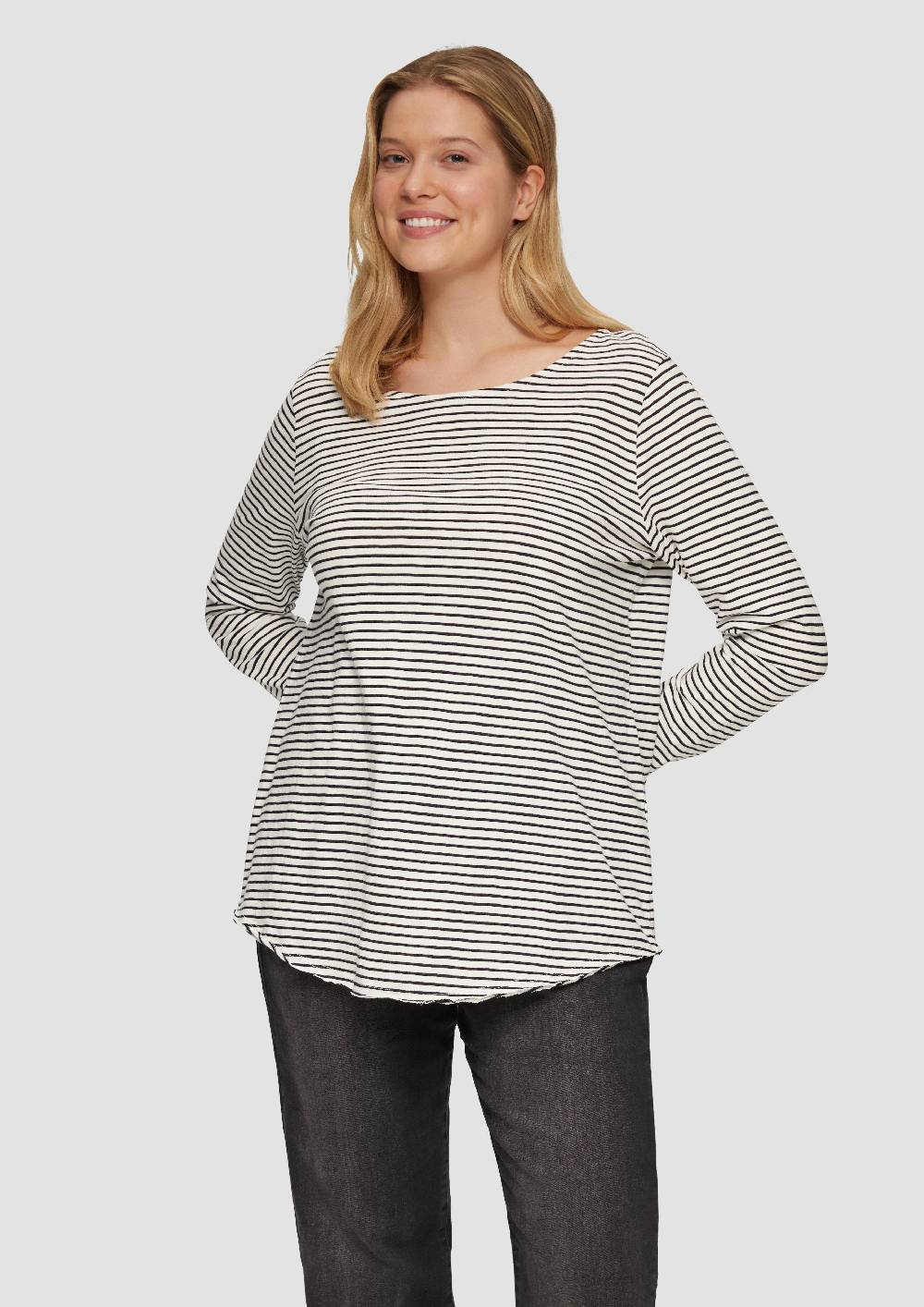 S.Oliver Longsleeve Mit Flammgarnstruktur Und Rundhalsausschnitt