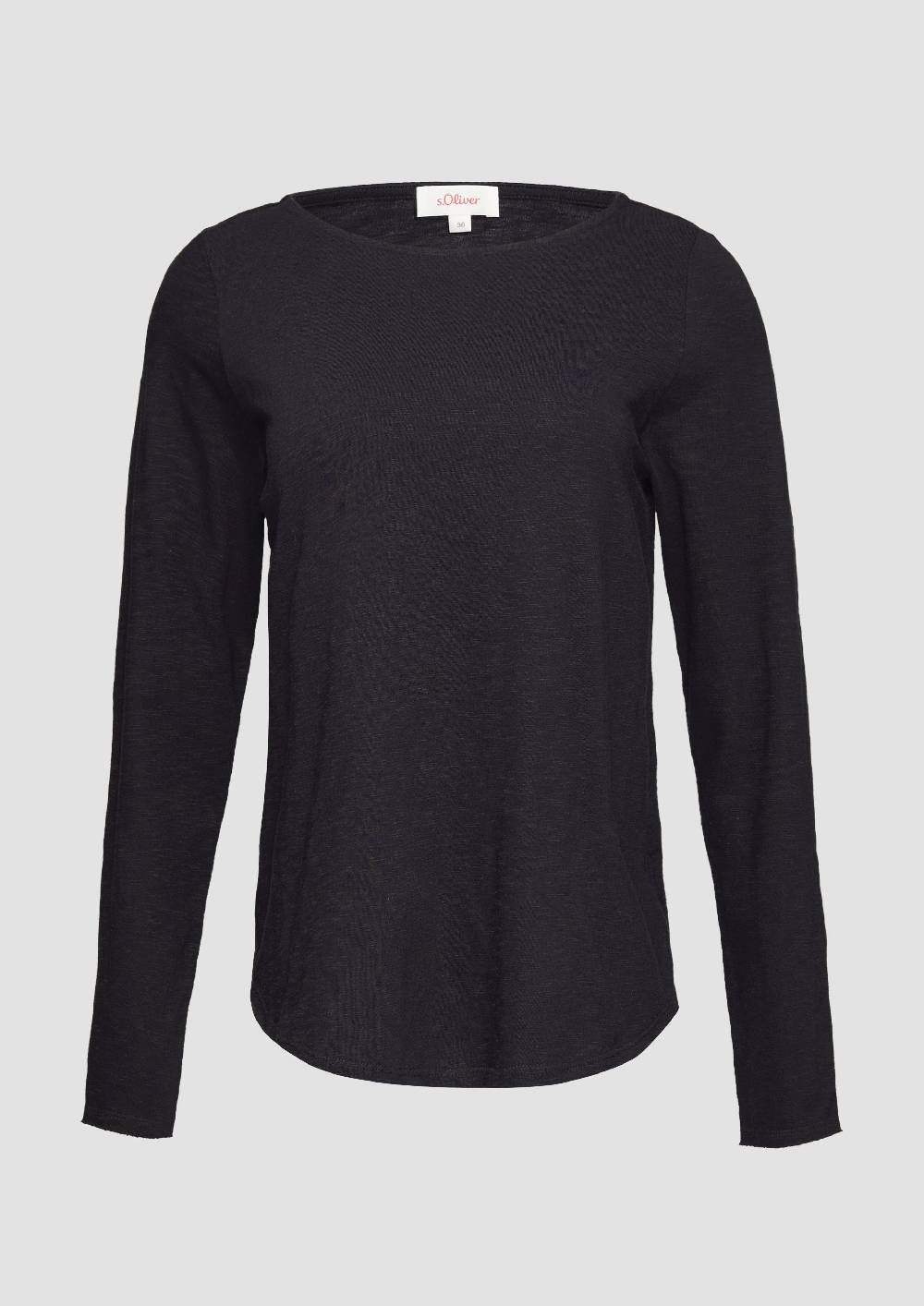 S.Oliver Longsleeve Mit Flammgarnstruktur Und U-Boot-Ausschnitt